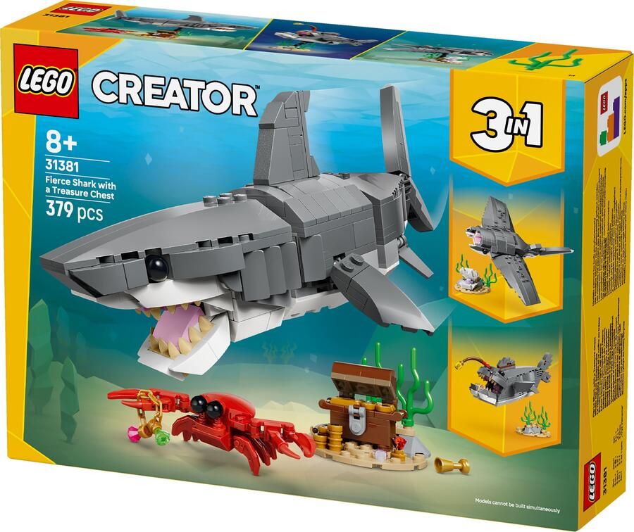 LEGO Creator Woeste haai met schatkist 31381