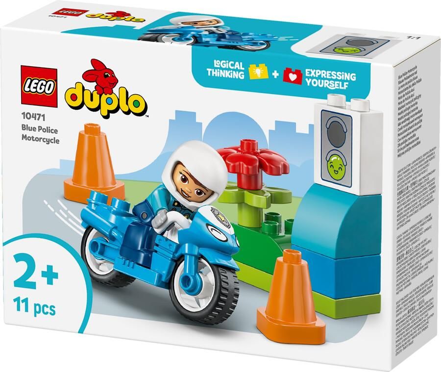 LEGO DUPLO Town Blauwe Politiemotor Speelgoed voor Kinderen 10471