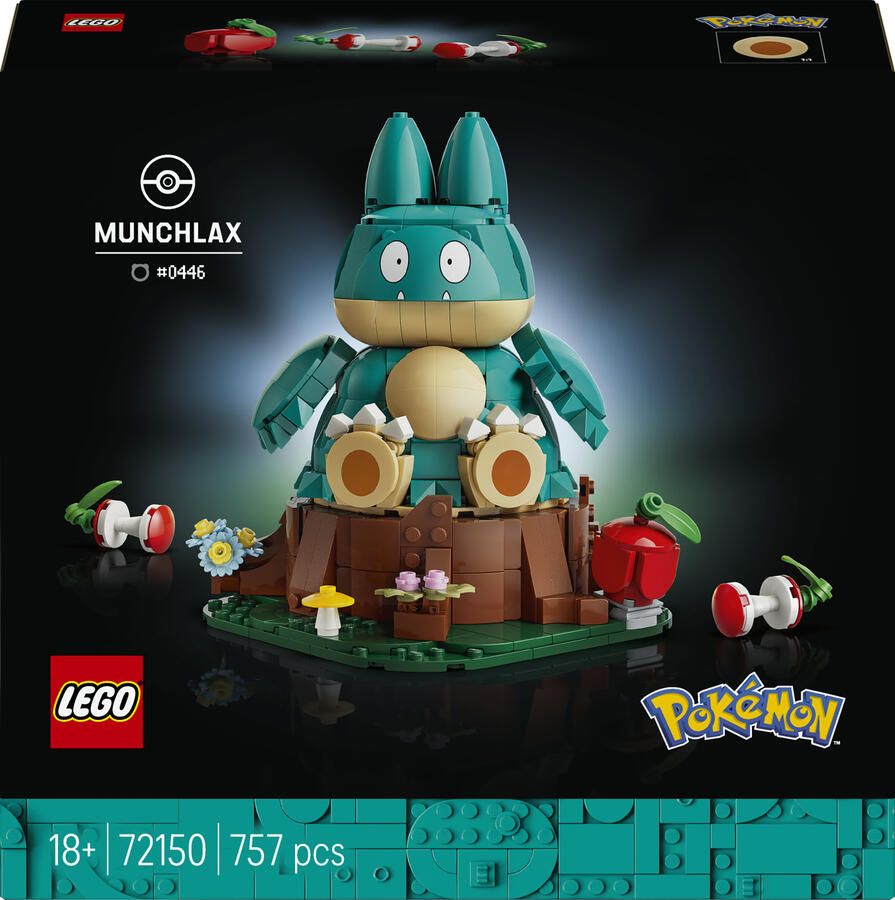 LEGO Pokémon Munchlax Figuur Bouwpakket voor Volwassenen 72150