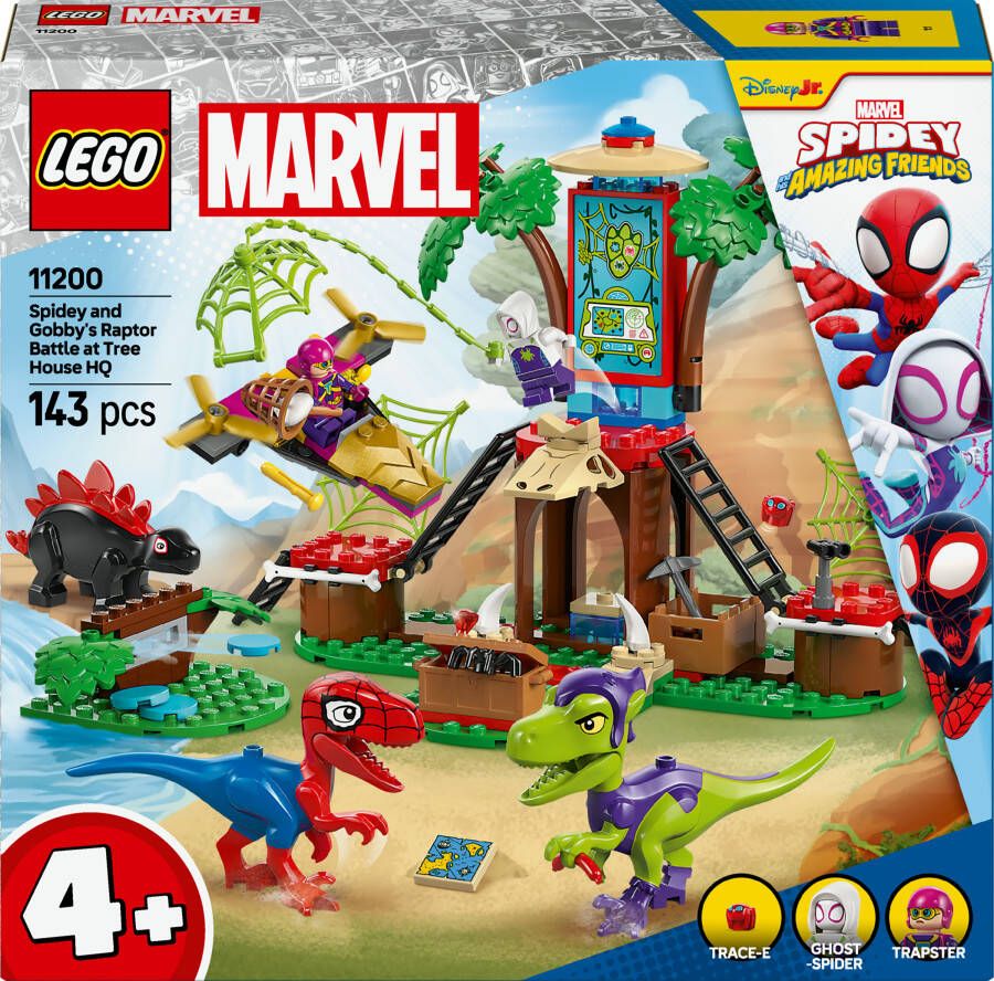 LEGO Marvel Spider-Man Spidey en zijn geweldige vriendjes Spidey en Gobby's raptorstrijd bij de boomhut 11200