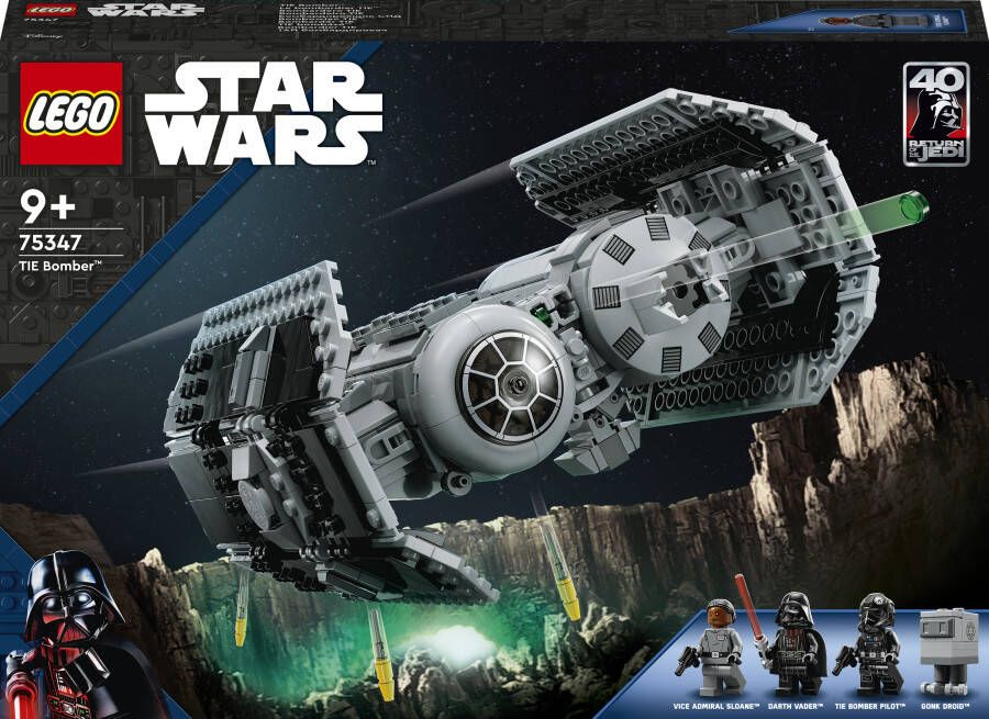 LEGO Star Wars TIE Bomber Starfighter Modelbouwset met Darth Vader en Gonk Droid 75347 - Foto 2