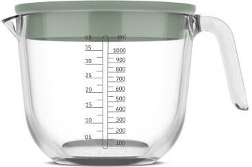 Mepal glas maatbeker chef it 1000 ml met deksel nordic sage