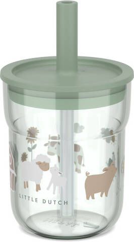 Mepal kinderglas Mio 250 ml met rietje Little Dutch little farm