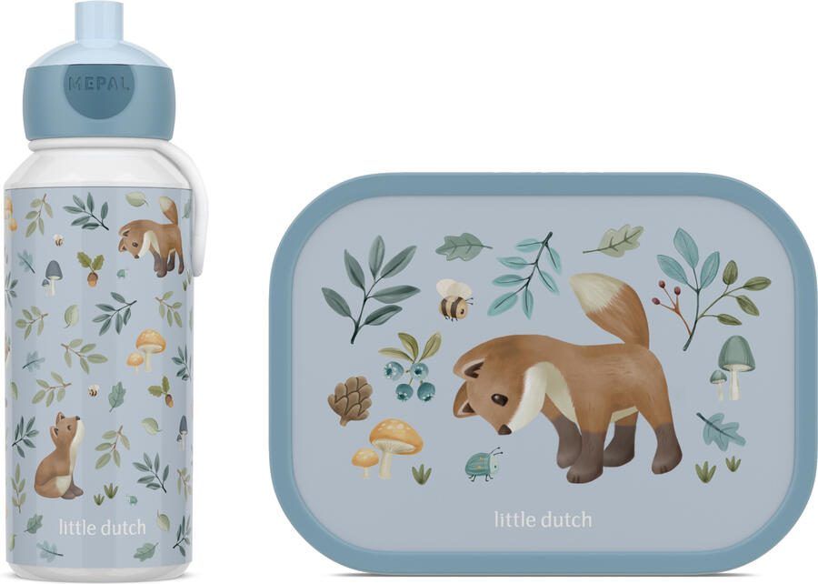Mepal 2-delige lunchset campus Little Dutch forest friends lunchbox + drinkfles pop-up