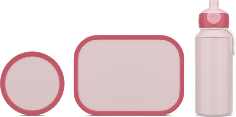 Mepal 3-delige lunchset campus cool pink lunchbox + fruitbox + drinkfles pop-up
