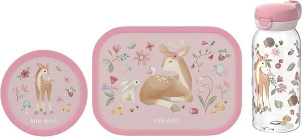 Mepal 3-delige lunchset campus Little Dutch fairy garden lunchbox + fruitbox + drinkfles met flipdop