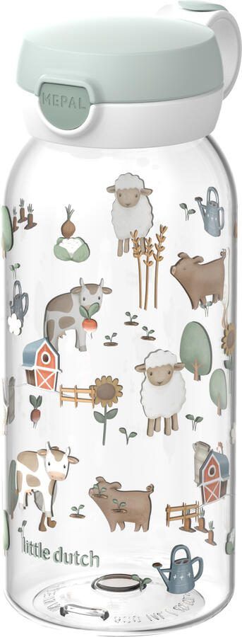 Mepal campus drinkfles met flipdop 600 ml Little Dutch little farm