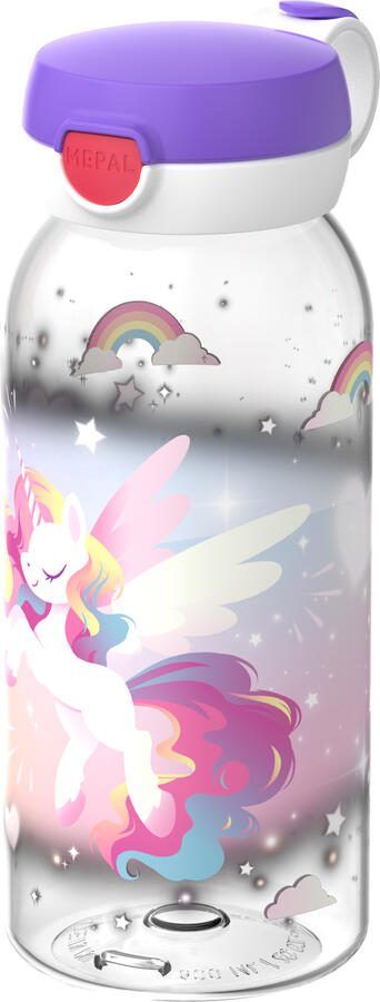 Mepal campus drinkfles met flipdop 600 ml unicorn glow
