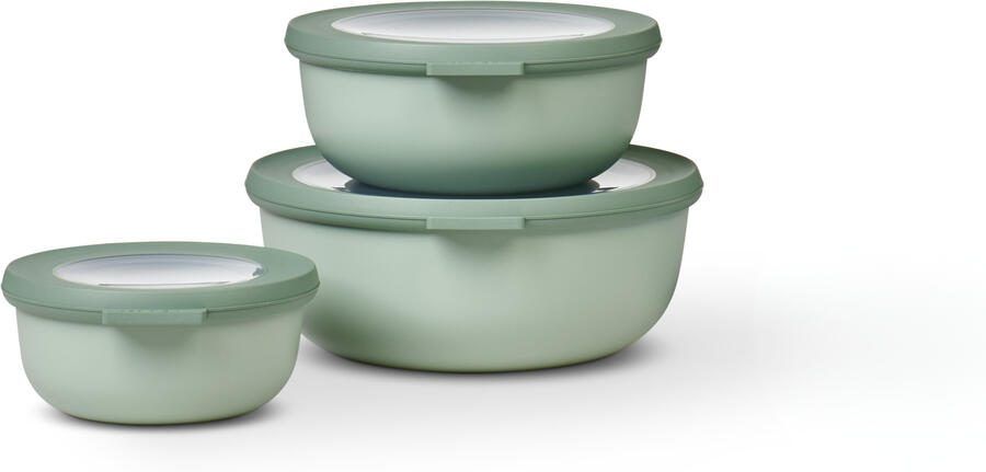 Mepal set van 3 multikommen rond cirqula nordic sage 350 ml + 750 ml + 1250 ml