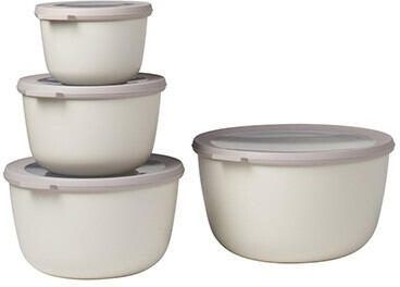 Mepal set van 4 multikommen rond cirqula nordic white 500 ml + 1000 ml + 2000 ml + 3000 ml