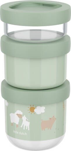 Mepal stapelbare snackbox stack mio 3-delig Little Dutch little farm
