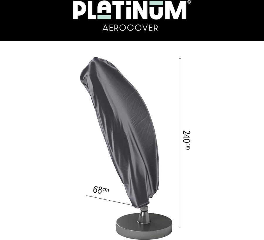 Platinum AeroCover Zweefparasolhoes H240x68 tot Ø 3 5m Met rits en stok Ademend Waterproof Hoge kleurechtheid - Foto 2