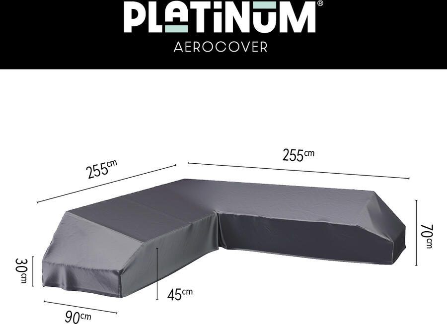 Platinum AeroCover Loungebankhoes L-vorm 255x255x90xH30 45 70 Ademend Waterproof Hoge kleurechtheid - Foto 2