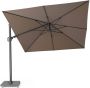 Platinum Challenger T2 Parasol 300x300cm Havanna- Taupe Vierkante Zweefparasol - Thumbnail 2