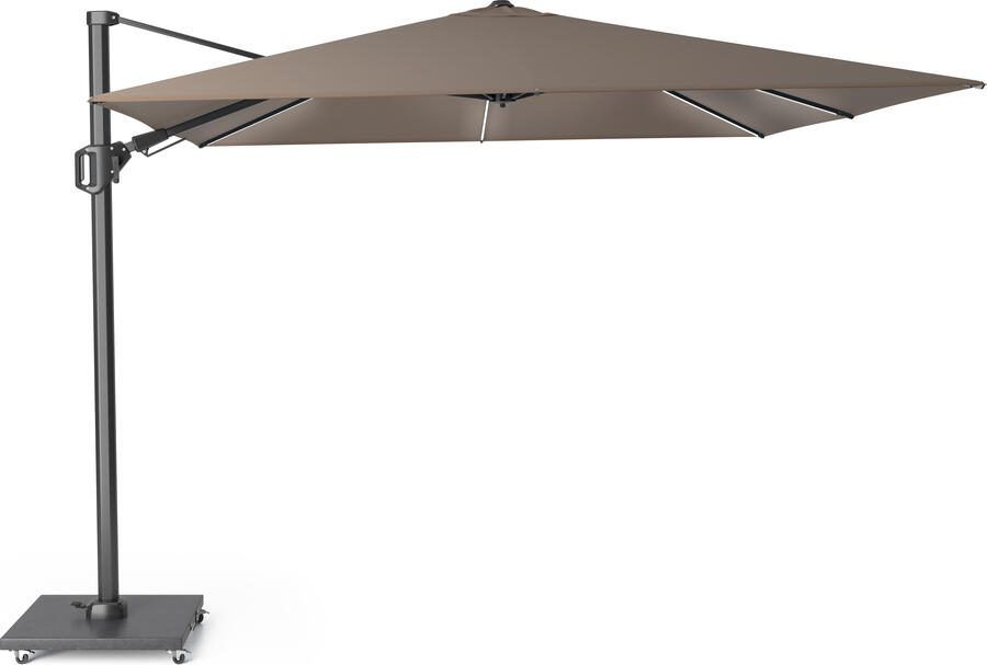 Platinum Challenger zweefparasol T2 glow premium 3x3 antraciet frame havanna doek