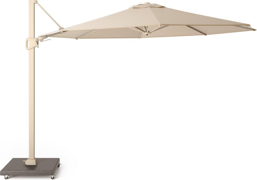 Platinum Sunset zweefparasol 350 cm sandstone frame ivoor doek