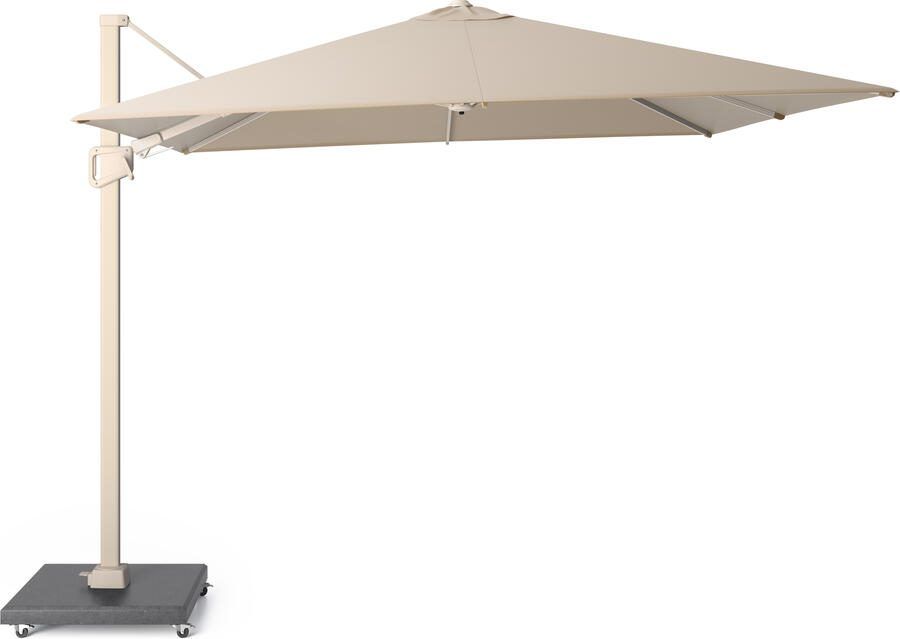 Platinum Sunset zweefparasol T2 3x3 m sandstone frame ivoor doek