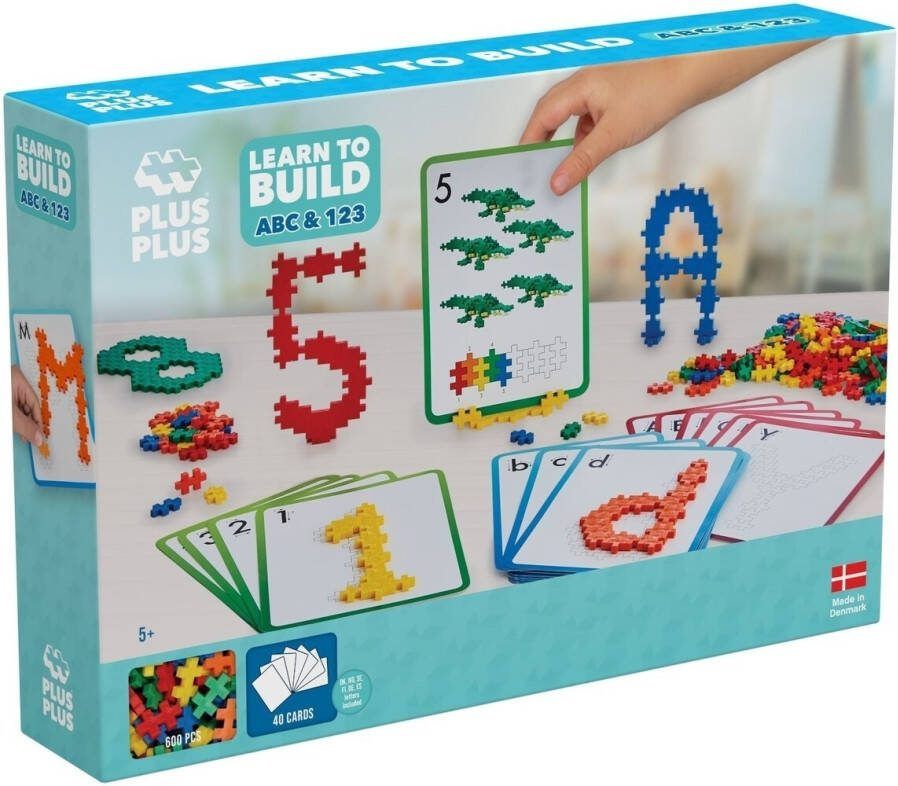 Plus-Plus Learn To Build ABC & 123 Constructiespeelgoed Set Met Bouwstenen 600 Delige Bouwset Bouwspeelgoed Vanaf 5 Jaar