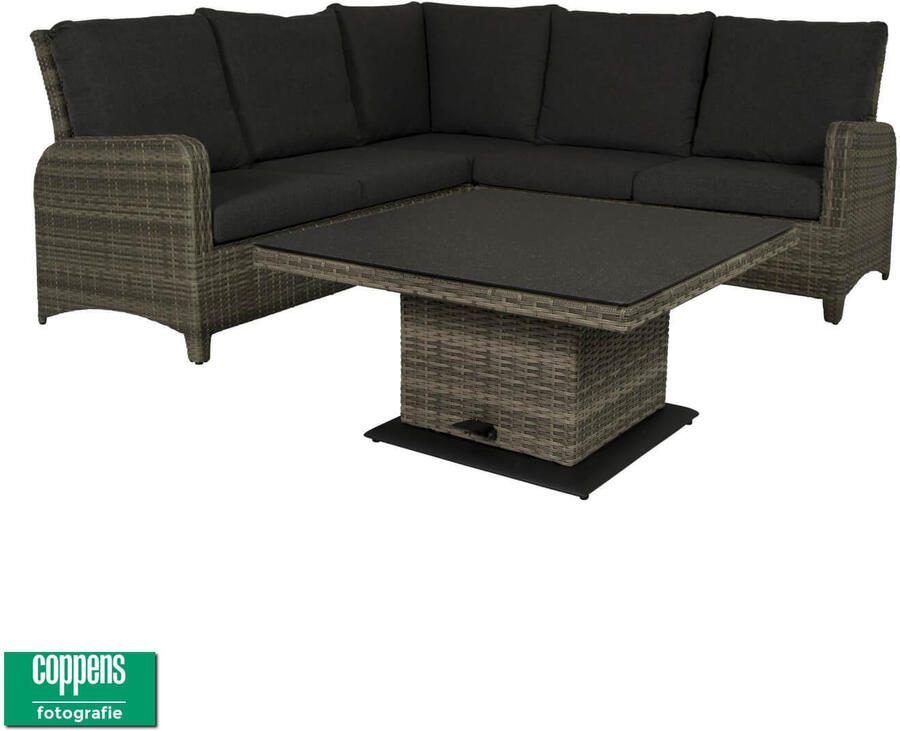 Qopps Aruba lounge dining set met in hoogte verstelbare tafel