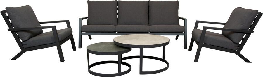 Qopps Atlanta loungeset 3-zits 2 loungestoelen met Sprog tafel set