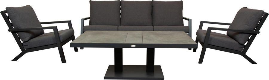 Qopps Atlanta loungeset 3zits 2 loungestoelen met Gooks up down tuintafel