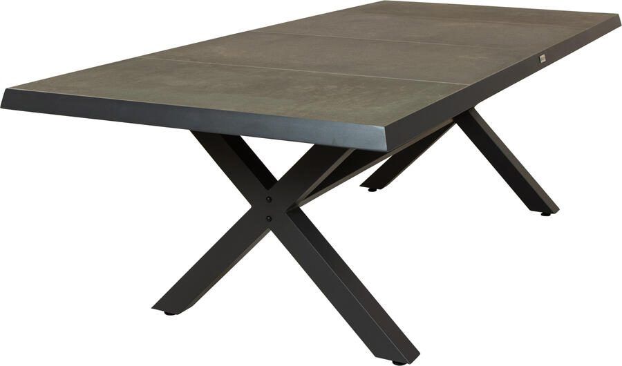 Qopps Bilby tuintafel met kruispoot 224 x 100 antraciet blad