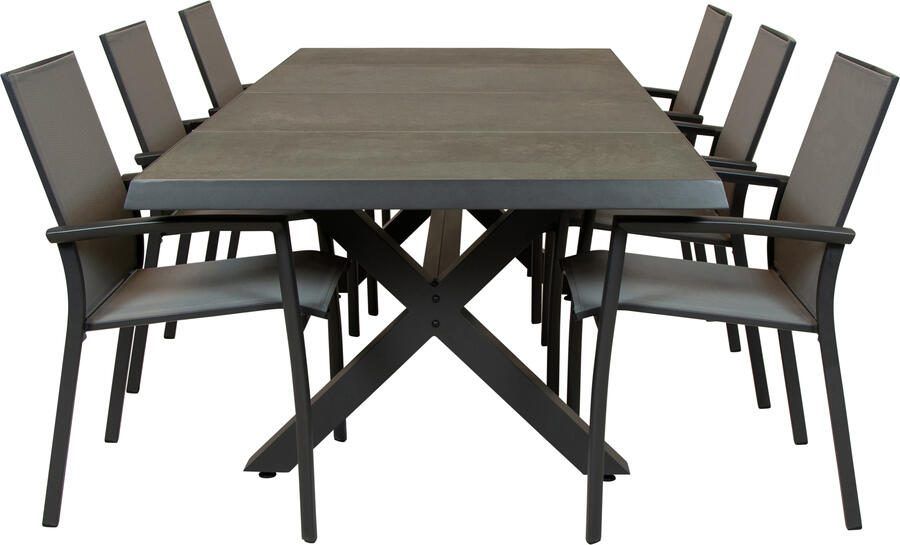 Qopps Bilby tuintafel met Tampa stapelbare tuinstoel