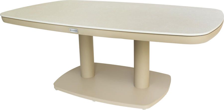 Qopps Celsa in hoogte verstelbare tuintafel 135x83 cm latte light