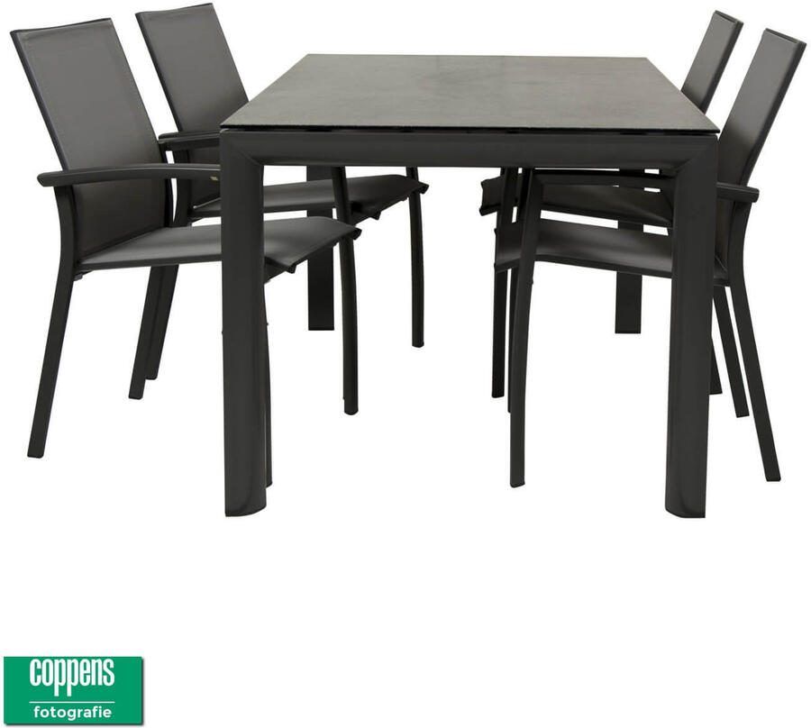 Qopps Colby tuintafel 180 met 4 tuinstoelen Tampa