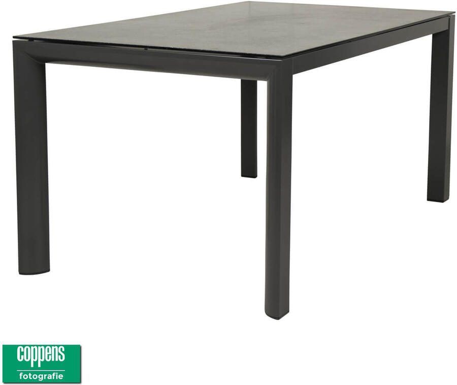 Qopps Colby tuintafel 180 x 100 porselein blad mat royal Grey