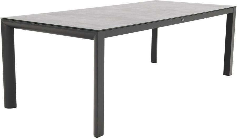 Qopps Colby tuintafel 220 x 100 porselein blad mat royal grey