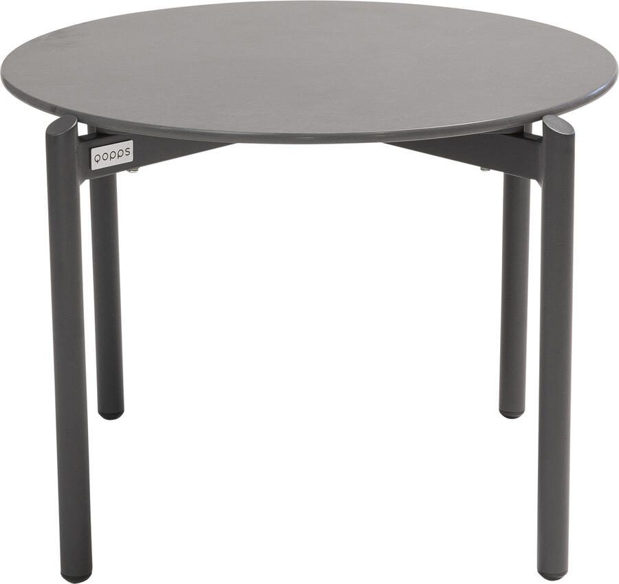 Qopps Dagoo koffie tafel 60 cm rond royal grey blad sinterstone