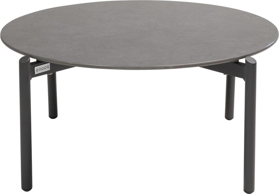 Qopps Dagoo koffie tafel 80 cm rond royal grey blad sinterstone