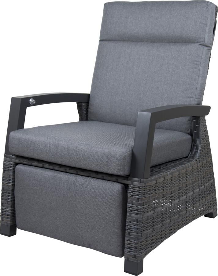Qopps Darwin lounge tuinstoel | gasveer verstelbaar met voetstuk antraciet | Specialist in Tuinstoelen