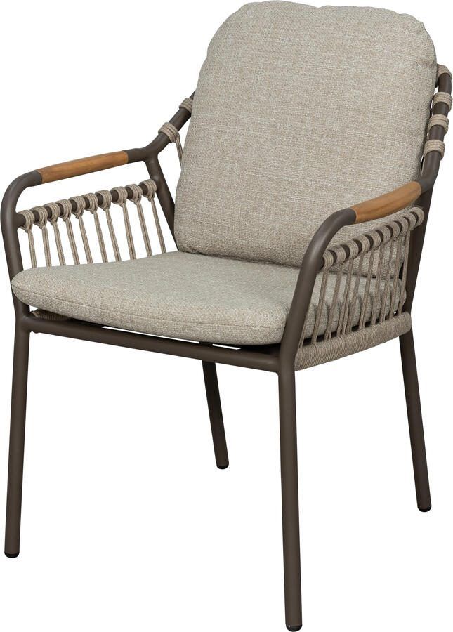 Qopps Egina dining tuinstoel stapelbaar earth met rope