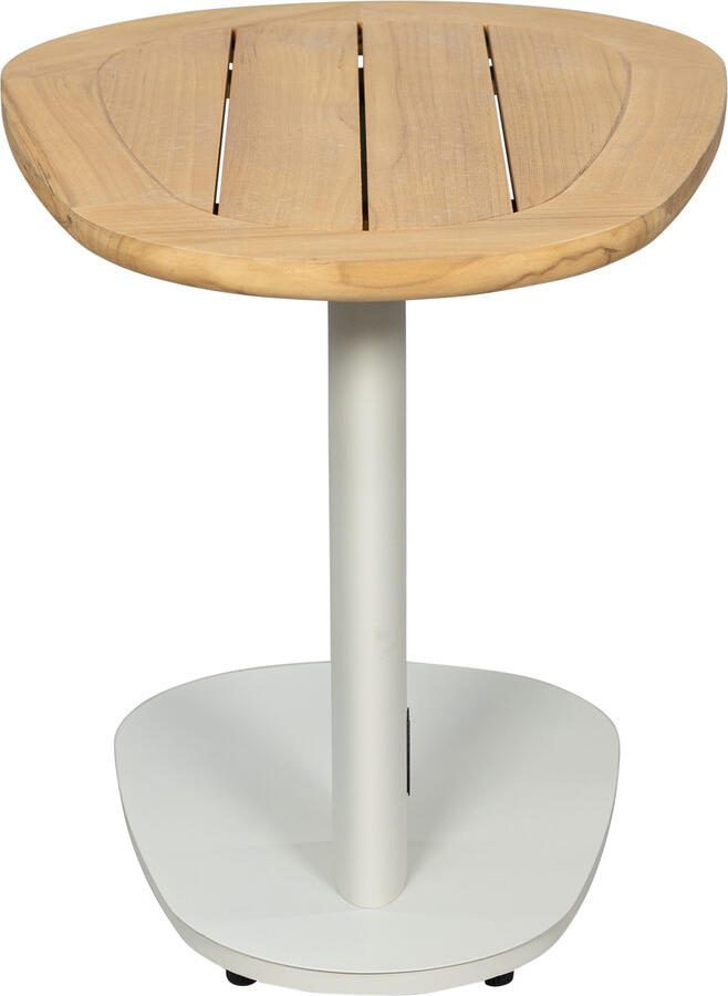 Qopps Elena bijzettafel organisch teak blad latte light