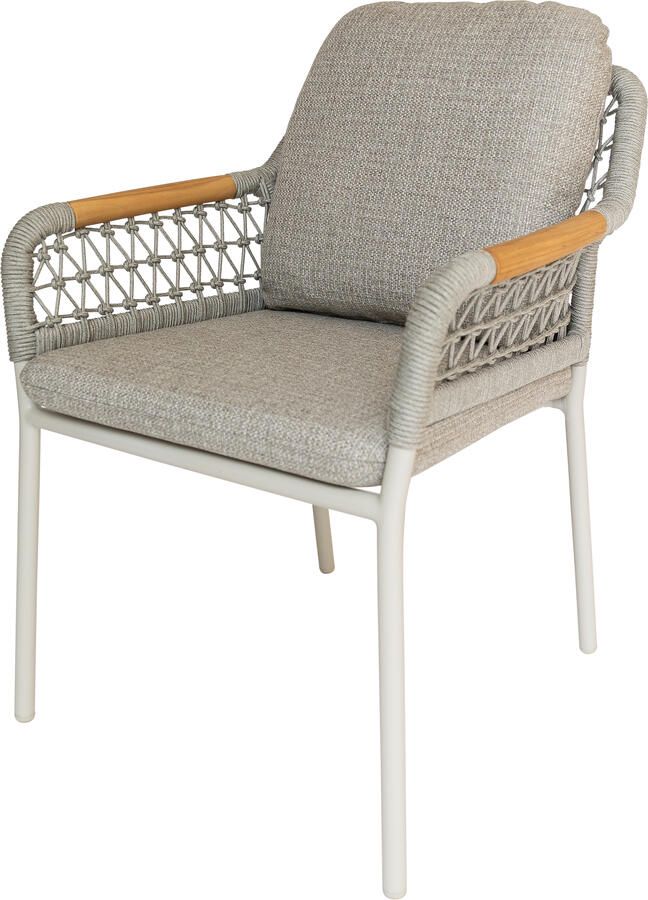 Qopps Elena dining stapelbare tuinstoel met rope latte light