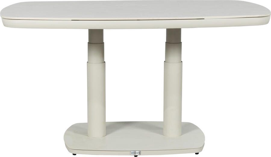 Qopps Elena in hoogte verstelbare tuintafel 135x83 cm latte light
