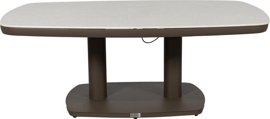 Qopps Elena in hoogte verstelbare tuintafel 135x83 earth