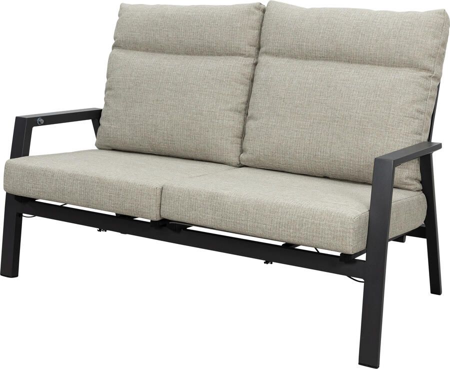 Qopps Exome 2-zits loungebank gasveer verstelbaar royal grey kussen greige