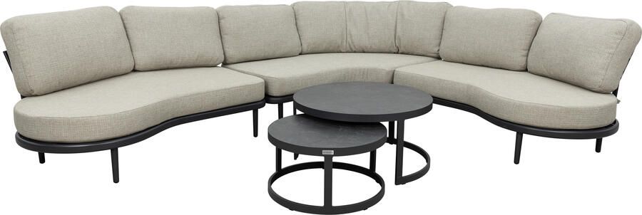 Qopps Giany hoek loungeset met Soman koffietafel set