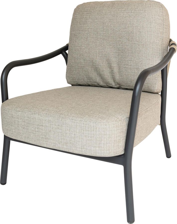Qopps Giany lounge stoel frame mat royal grey met rope