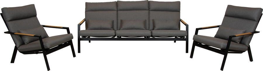 Qopps Ident lounge bank met 2 lounge stoelen