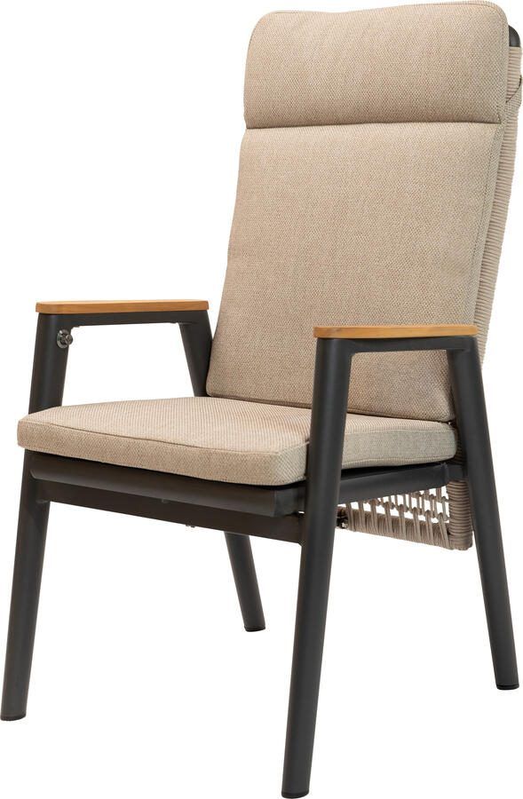 Qopps Indra gasveer verstelbare tuinstoel rope beige