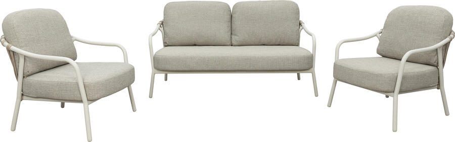 Qopps Ivans loungeset bank met 2 loungestoelen latte light