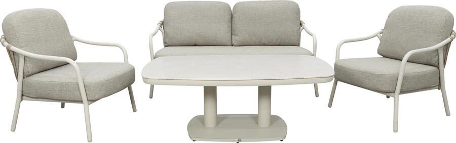 Qopps Ivans loungeset met Elena in hoogte verstelbare tuintafel