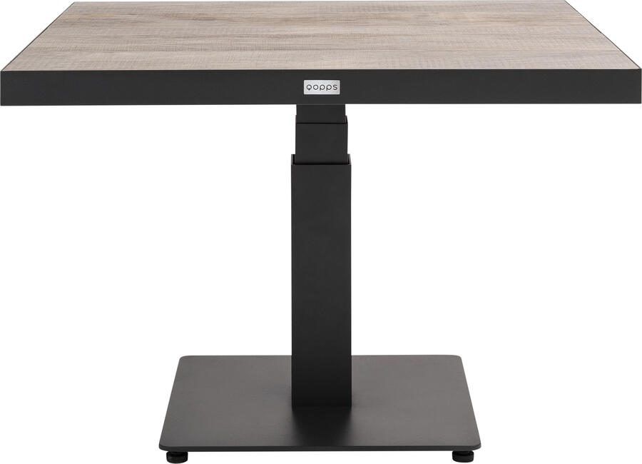 Qopps Javie up down tuintafel 90 x 90 ceramisch royal grey.