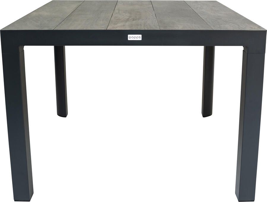 Qopps Kings tuintafel 100 x 100 royal grey mat frame en ceramische tegels