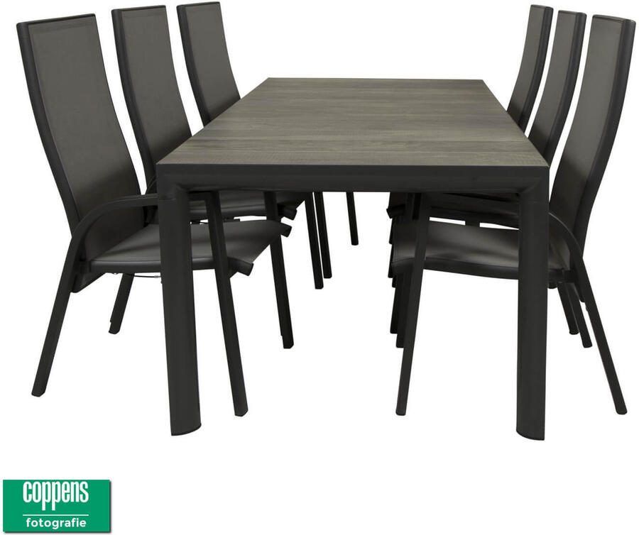 Qopps Kings tuintafel 220 met 6 victory tuinstoelen