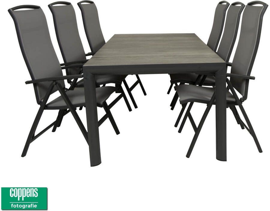 Qopps Kings tuintafel 220 met Houston verstelbare tuinstoel